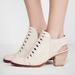 Free People Shoes | Free People Far Hills Woven Leather Cutout Block Heels | Color: Cream/Tan | Size: 7.5