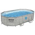 Piscine tubulaire BESTWAY ovale 4,88 x 3,05 x 1,07 m Power Steel Vista (Filtre à sable) - 56946