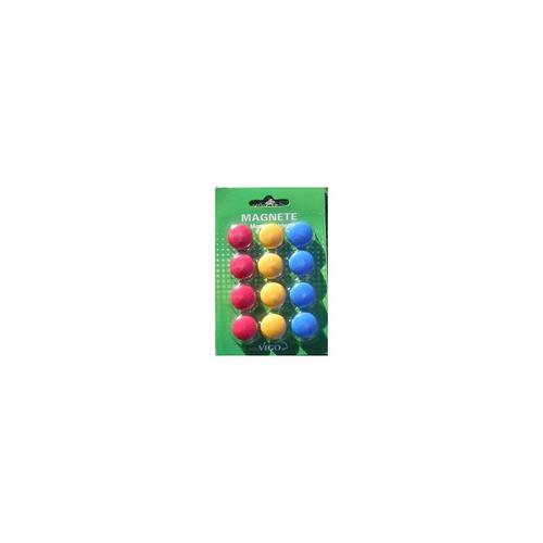 Vigo Magnete für Magnettafeln 12er Pack, bunt, rund Magnettafel & Pinnwand