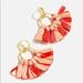 J. Crew Jewelry | Fabric Fan Earrings | Color: Gold/Pink/Red | Size: Os