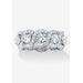 Women's Platinum over Sterling Silver Cubic Zirconia Halo Eternity Bridal Ring by PalmBeach Jewelry in Silver (Size 10)