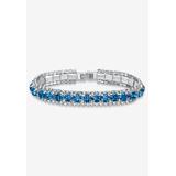 Women's Silver Tone Tennis Bracelet Simulated Birthstones and Crystal, 7" by PalmBeach Jewelry in September