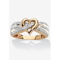 Women's Gold Over Silver Diamond Heart Promise Ring (1/10 Cttw) by PalmBeach Jewelry in Diamond (Size 10)