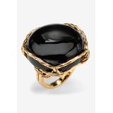 Women's Gold-Plated Onyx Ring by PalmBeach Jewelry in Gold (Size 9)