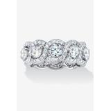 Women's Platinum over Sterling Silver Cubic Zirconia Halo Eternity Bridal Ring by PalmBeach Jewelry in Silver (Size 7)