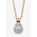 Women's Gold-Plated Diamond Accent Cluster Pendant with 18" Chain by PalmBeach Jewelry in Gold