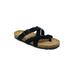 Women's Suede Leather Braided Criss Cross Footbed Sandal by GaaHuu in Black (Size 8 M)