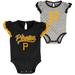 Girls Newborn Black/Heathered Gray Pittsburgh Pirates Scream & Shout Two-Pack Bodysuit Set