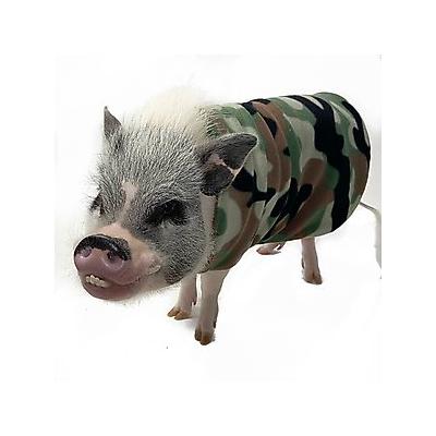 Morty's Pig Clothes Fleece Strap Dog, Cat & Horse Sweater, Camo, Medium