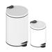 Innovaze 3.2 Gallon & 0.8 Gallon Stylish Round Metal Step-on Trash Can Set Metal in White | 17.29 H x 10.48 W x 10.48 D in | Wayfair MSCS-AS2108