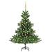 The Holiday Aisle® Christmas Tree Nordmann Fir Artificial Xmas Tree w/ LED & Ball Set, Steel in White | 47.2 W in | Wayfair