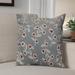 Winston Porter Clairemarie Outdoor Square Pillow Cover & Insert Polyester/Polyfill blend in Gray | 18 H x 18 W x 7 D in | Wayfair