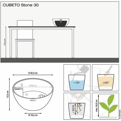 Pflanzschalen cubeto Stone 30 Graphitschwarz All-in-One - Lechuza Image