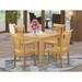 East West Furniture Dining Room Table Set Includes a Square Kitchen Table and Dining Chairs (Pieces and Chair Seat Type Options)