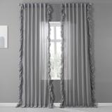 Exclusive Fabrics Faux Linen Ruffle Sheer Curtain (1 Panel)