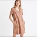 Madewell Dresses | Madewell Button Back Easy Dress Rainbow Stripe Linen Cotton Size Small | Color: Tan | Size: S