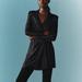 Zara Dresses | Black Satin Striped Blazer Dress Special Edition Zara ,Sizem,New ,Nwt | Color: Black | Size: M