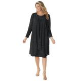 Plus Size Women's 2 piece Lace Jacket Dress by Woman Within in Black (Size 22 W)