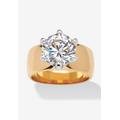 Women's Yellow Gold-Plated Cubic Zirconia Solitaire Engagement Ring by PalmBeach Jewelry in Cubic Zirconia (Size 9)