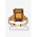 Women's Yellow Gold Plated Simulated Birthstone Ring by PalmBeach Jewelry in November (Size 9)