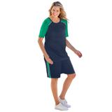 Plus Size Women's 2-Piece Short-Sleeve Set by Woman Within in Navy Tropical Emerald (Size 5X)