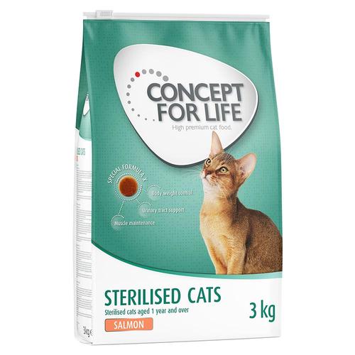 3kg Sterilised Cats Lachs Concept for Life Katzenfutter trocken