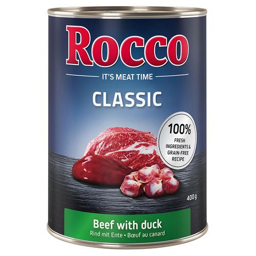 24x400g Classic Rind mit Ente Rocco Hundefutter nass