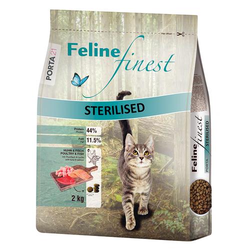 2x2kg Porta 21 Feline Finest Sterilised Huhn & Fisch Katzenfutter trocken