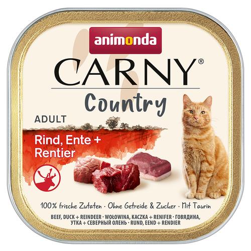 Sparpaket 32x100g animonda Carny Country Adult Rind, Ente + Rentier Katzenfutter nass