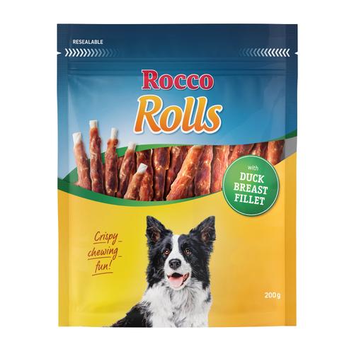 12x200 g Rocco Rolls Kaurollen - mit Entenbrust Hundesnacks