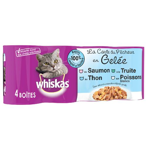 12x390g Whiskas La Carte des Fischers in Gelee Katzenfutter nass