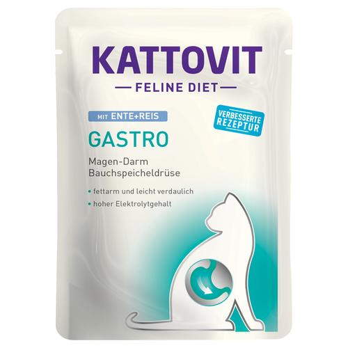 24x85g Feline Gastro Pouch Ente & Reis Katzenfutter nass