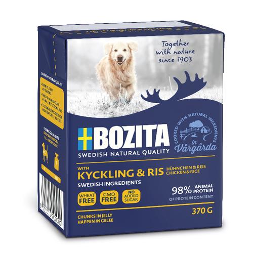 6x370g Bozita Naturals Häppchen in Gelee Hühnchen & Reis Hundefutter nass