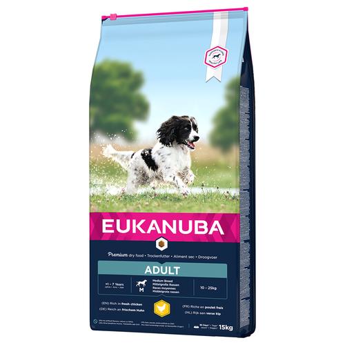 2 x 15 kg Eukanuba Adult Medium Breed Huhn Hundefutter trocken