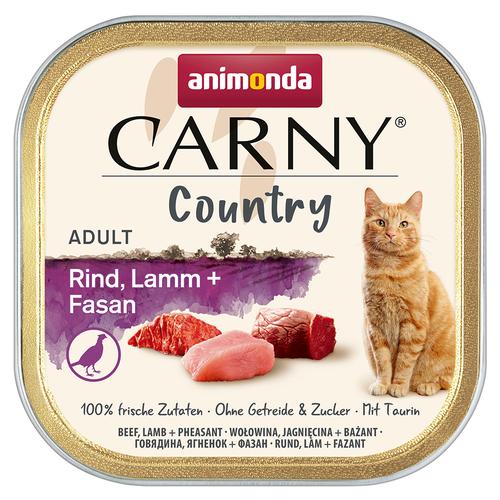 Sparpaket 32x100g animonda Carny Country Adult Rind, Lamm + Fasan Katzenfutter nass