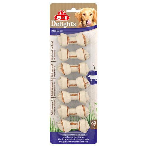 3x84g 8in1 Delights Kauknochen Rind XS (21 Stück) Hundesnacks