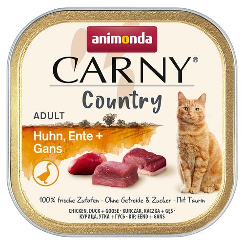 Sparpaket 64x100g animonda Carny Country Adult Huhn, Ente + Gans Katzenfutter nass