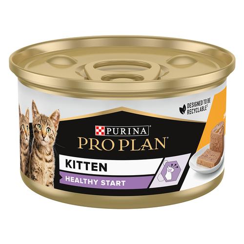 24x85g PURINA PRO PLAN Kitten Healthy Start Huhn Katzenfutter nass