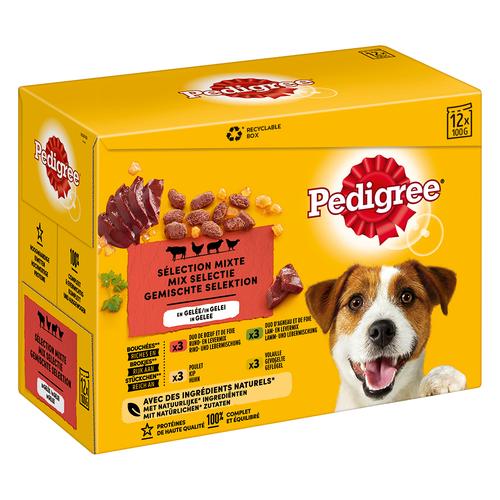 96x 100g Frischebeutel Multipack in Gelee Pedigree Hundefutter nass