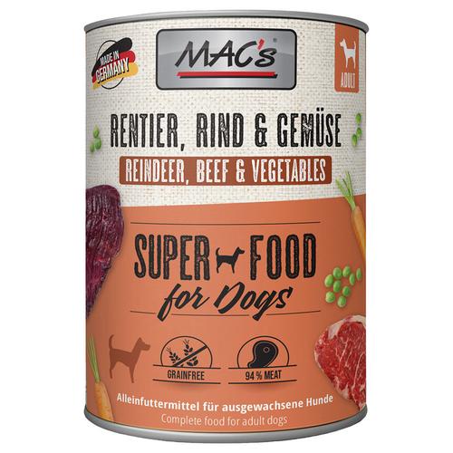 Sparpaket: 24x800g MAC's Adult Rentier & Gemüse Hundefutter nass