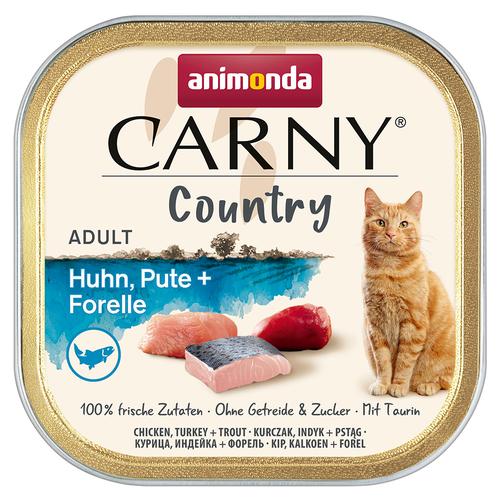 Sparpaket 64x100g animonda Carny Country Adult Huhn, Pute + Forelle Katzenfutter nass