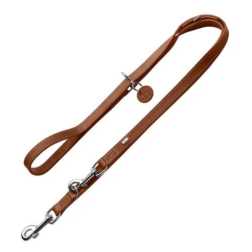 HUNTER Verstellbare Führleine Aalborg, cognac 200cm, 13mm Hund