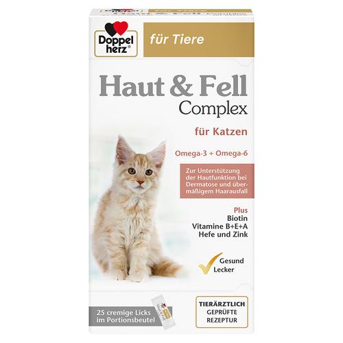 50x10g Doppelherz Haut & Fell Complex Ergänzungsfutter für Katzen