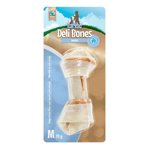 Sparpaket Barkoo Deli Bones Dental geknotet - 6 x 14 cm, 420 g (Größe M)