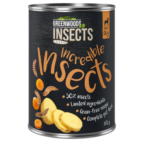 24 x 375 Insekten mit Kartoffeln und Karotten Greenwoods Insects Hundenassfutter