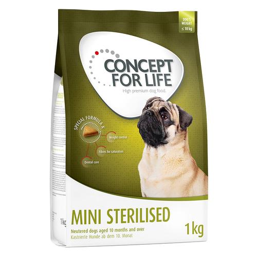 4x1kg Concept for Life Hundefutter trocken für kleine, sterilisierte Hunde