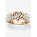 Women's Gold Over Silver Diamond Heart Promise Ring (1/10 Cttw) by PalmBeach Jewelry in Diamond (Size 9)