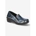 Women's Leeza Slip On by Easy Street in Silver Blue Paisley (Size 8 1/2 M)