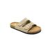 Women's Suede Leather 2 Strap Footbed Sandal by GaaHuu in Tan (Size 10 M)