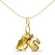 Jewelco London Men's Solid 9ct Yellow Gold Boxing Gloves Pair Charm Pendant